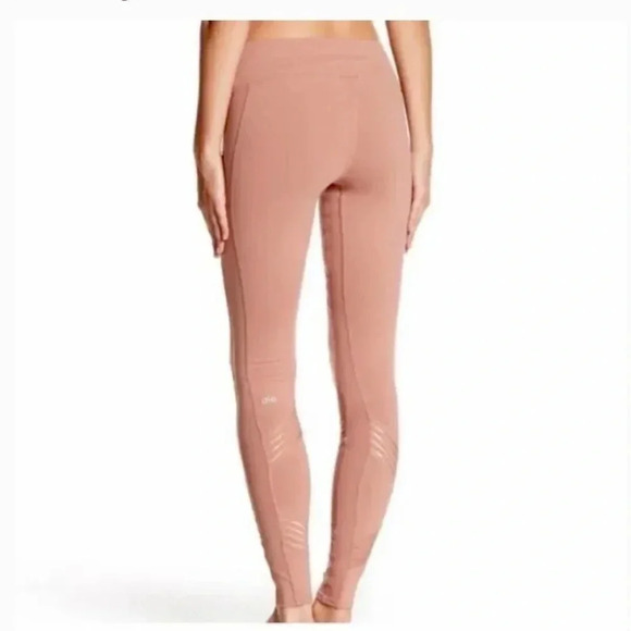 Alo Yoga Ultimate High Waisted Stripe Mesh Leggings Pink Rosewater Athletic S - Picture 2 of 10